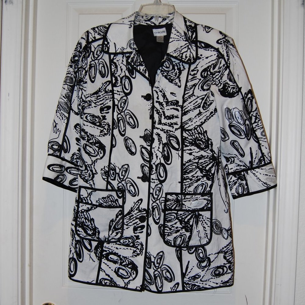 Chico's 3/4 sleeve mid-length jacket